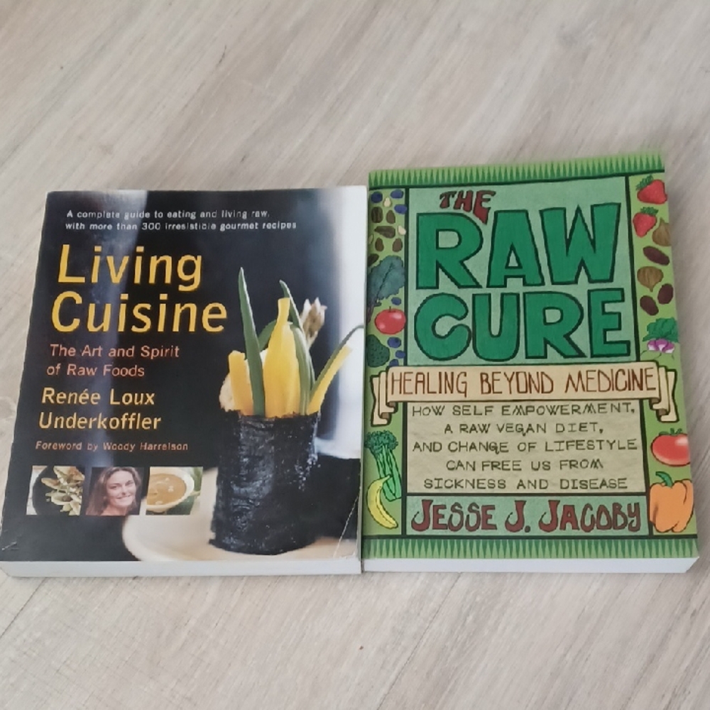 Vegan Vegetarian recipe and "healing" books. Living Cuisine and The Raw Cure.